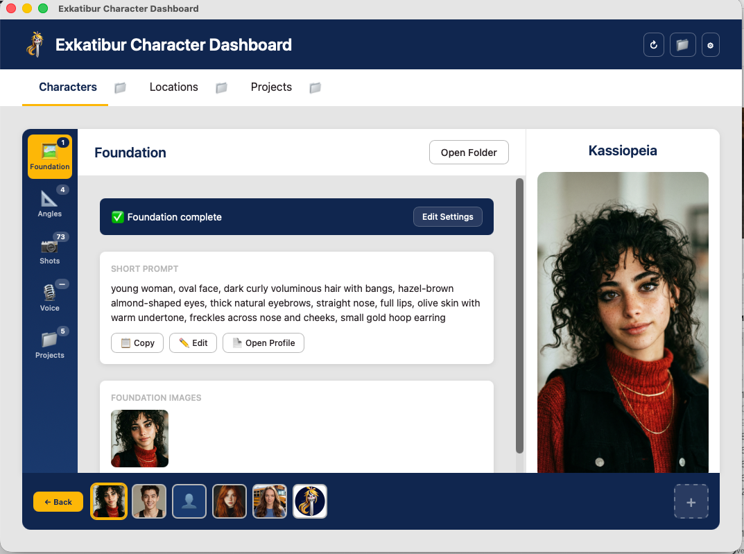 Exkatibur Character Dashboard